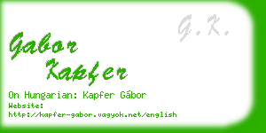 gabor kapfer business card